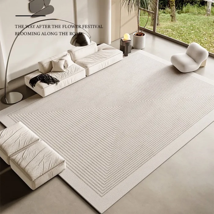 thảm trải sàn tuyến tính tối giản Vải nhung pha lê thảm phòng khách  100x160cmĐẾN200x300cm thảm trải sàn phòng ngủ trang trí phòng thảm chân
