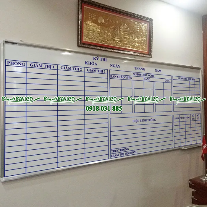 Bảng phân công cán bộ coi thi học kỳ - bảng treo tường trường học kích thước 120x240cm - Dụng cụ văn phòng Bảng phân công cán bộ coi thi học kỳ - bảng treo tường trường học kích thước 120x240cm - Dụng cụ văn phòng