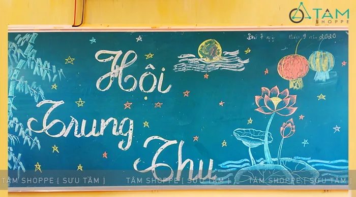 Khéo tay hay vẽ: Những mẫu trang trí bảng lớp học Trung thu bằng phấn đẹp ấn tượng