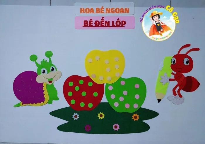 GÓC BÉ ĐẾN LỚP-HOA BÉ NGOAN VẢI NỈ TRANG TRÍ MẦM NON | Lazada Việt Nam