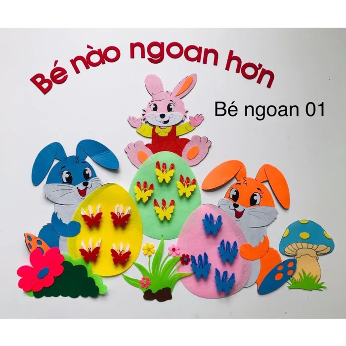 Bảng bé ngoan nỉ 2 lớp( Tranh trang trí trường lớp mầm non)