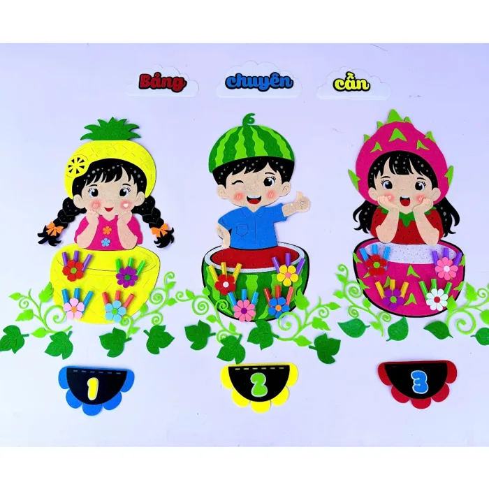 Hoa bé ngoan, Bảng chuyên cần - Đồ dùng Mầm non Thu