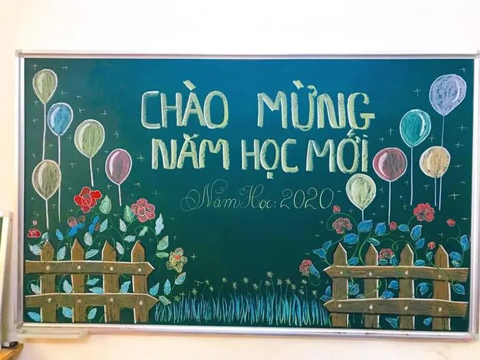Bảng Lớp Học Mới - Trang Trí Nghệ Thuật Bảng Đen | Trang trí bảng khai  giảng,