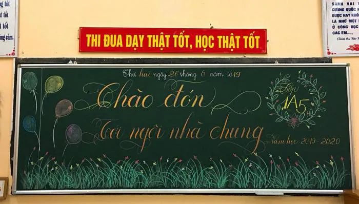 Top 5 Mẫu trang trí bảng đón học sinh lớp 1 đẹp và hướng dẫn vẽ chi tiết  nhất - toplist.vn