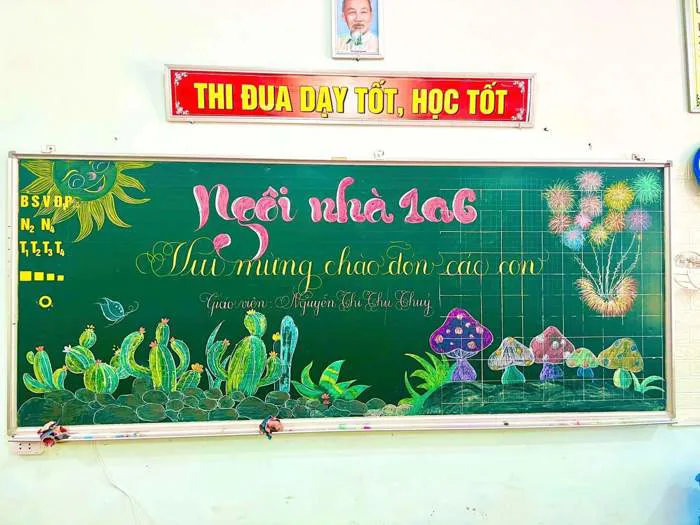Mẫu trang trí bảng đón học sinh lớp 1 năm 2026 - 2027 - Cách trang trí bảng  lớp ngày khai giảng - VnDoc.com