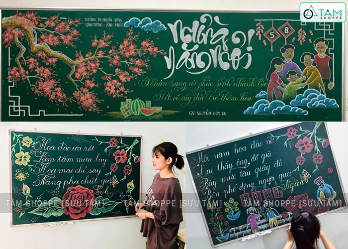 Trầm trồ với những mẫu trang trí bảng Tết đẹp cho lớp học Trầm trồ với những mẫu trang trí bảng Tết đẹp cho lớp học