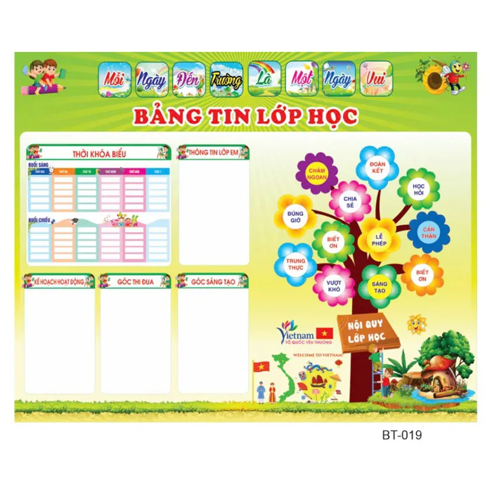 (Có sẵn) Trang trí Lớp Học Tiểu Học - THCS- BẢNG TIN LỚP 019 (kt 150x120) (Có sẵn) Trang trí Lớp Học Tiểu Học - THCS- BẢNG TIN LỚP 019 (kt 150x120)