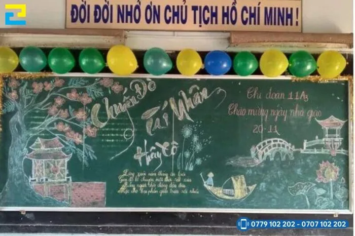 Mẫu trang trí bảng lớp 20/11 ấn tượng, ý nghĩa với thầy cô - inan2h Mẫu trang trí bảng lớp 20/11 ấn tượng, ý nghĩa với thầy cô - inan2h