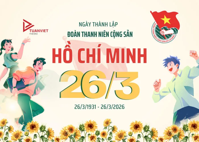 30+ Mẫu Backdrop Ngày Thành Lập Đoàn 26/3 Mới, Hiện Đại Nhất 2026 | Tuấn Việt Media 30+ Mẫu Backdrop Ngày Thành Lập Đoàn 26/3 Mới, Hiện Đại Nhất 2026 | Tuấn Việt Media