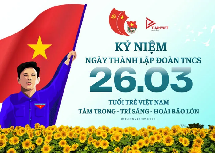 30+ Mẫu Backdrop Ngày Thành Lập Đoàn 26/3 Mới, Hiện Đại Nhất 2026 | Tuấn Việt Media 30+ Mẫu Backdrop Ngày Thành Lập Đoàn 26/3 Mới, Hiện Đại Nhất 2026 | Tuấn Việt Media