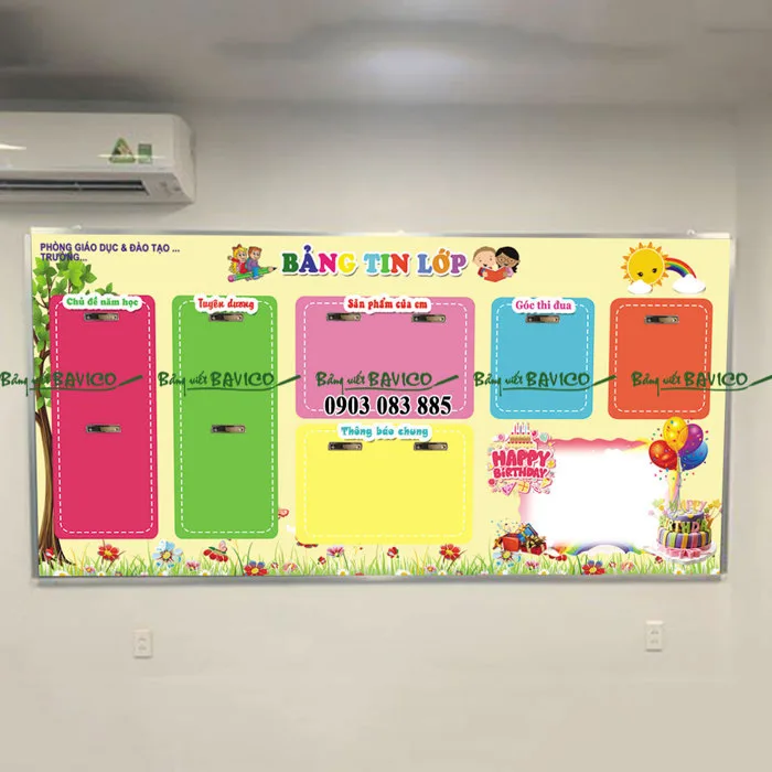 Bảng tin lớp học in PP viền khung nhôm - Bảng Viết Bavico Bảng tin lớp học in PP viền khung nhôm - Bảng Viết Bavico