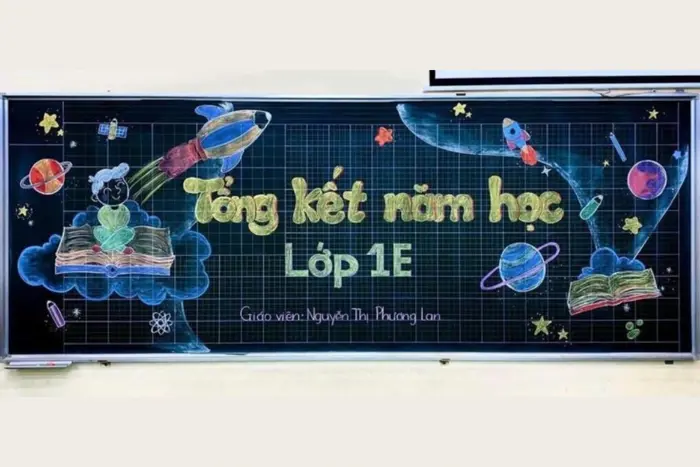 Gợi ý 10+ cách trang trí bảng lớp bằng phấn đẹp, đơn giản nhất