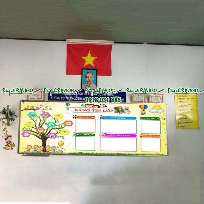 Bảng tin lớp dành cho Trường Mầm Non Tiểu Học KT: 120x160cm - Dụng cụ văn  phòng