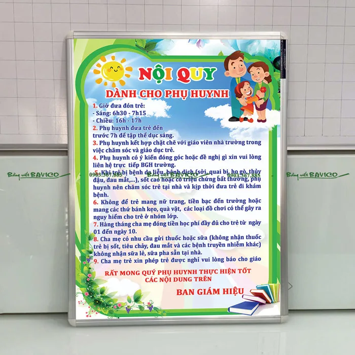 Bảng Nội Quy Dành Cho Phụ Huynh (M03) - Bảng Biểu Mầm Non Bảng Nội Quy Dành Cho Phụ Huynh (M03) - Bảng Biểu Mầm Non