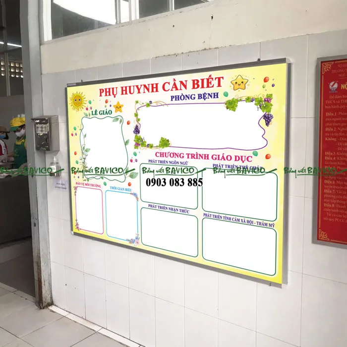 Bảng phụ huynh cần biết dán PP viền khung nhôm - Bảng Viết Bavico Bảng phụ huynh cần biết dán PP viền khung nhôm - Bảng Viết Bavico