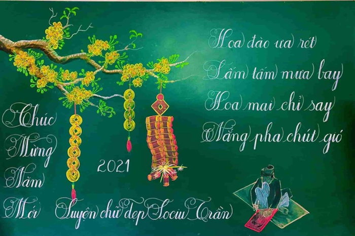 Cách trang trí bảng ngày Tết đẹp, sáng tạo và đậm chất xuân