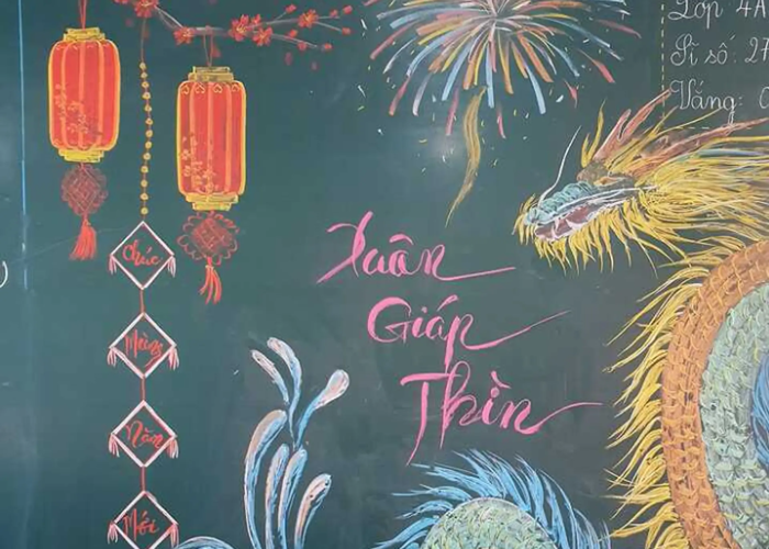 Cách trang trí bảng ngày Tết đẹp, sáng tạo và đậm chất xuân