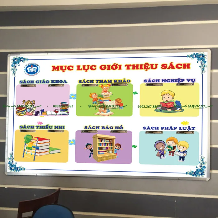 BẢNG GIỚI THIỆU SÁCH THƯ VIỆN - Bảng Viết Bavico