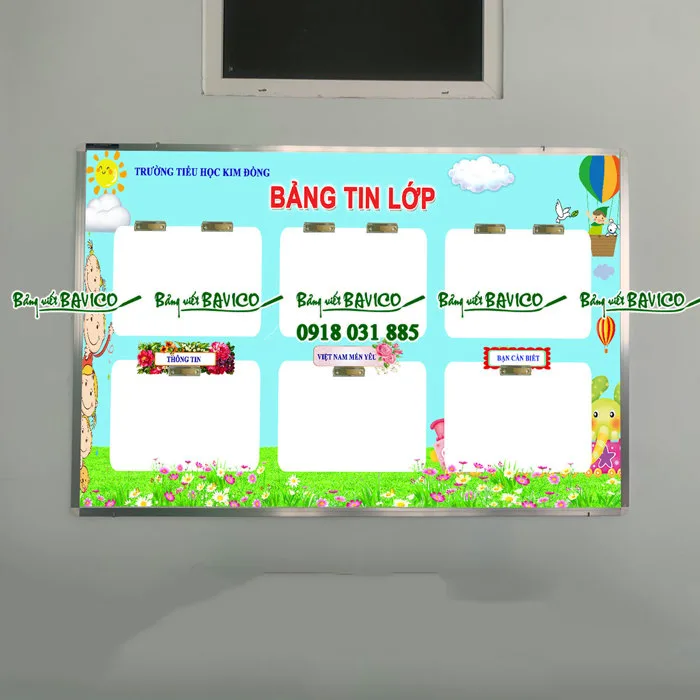 Bảng tin lớp dành cho Trường Mầm Non Tiểu Học KT: 120x160cm - Dụng cụ văn phòng