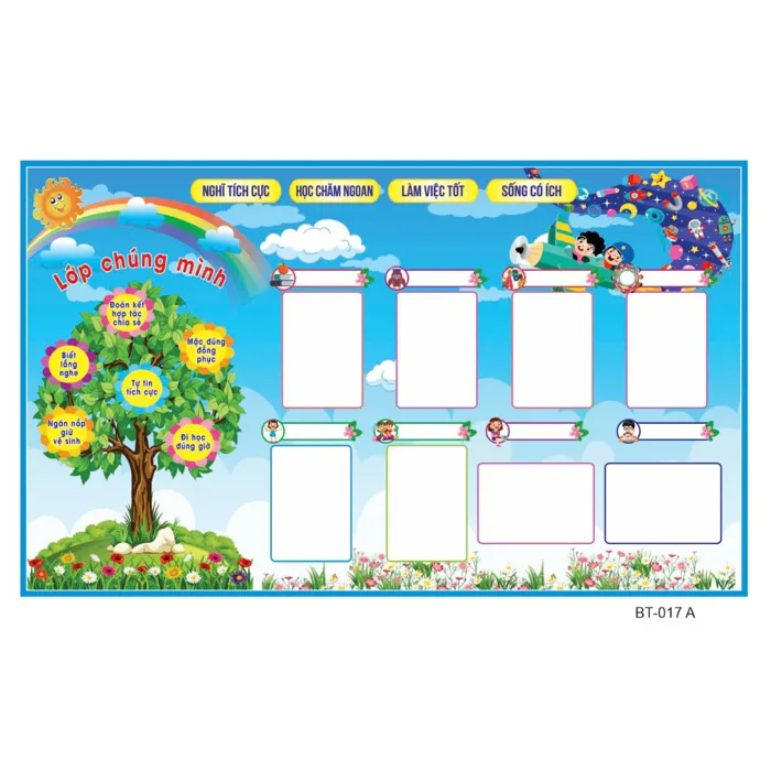 (Có sẵn) Trang trí lớp học (Tiểu Học - THCS) BẢNG TIN LỚP 017 kt 200X120