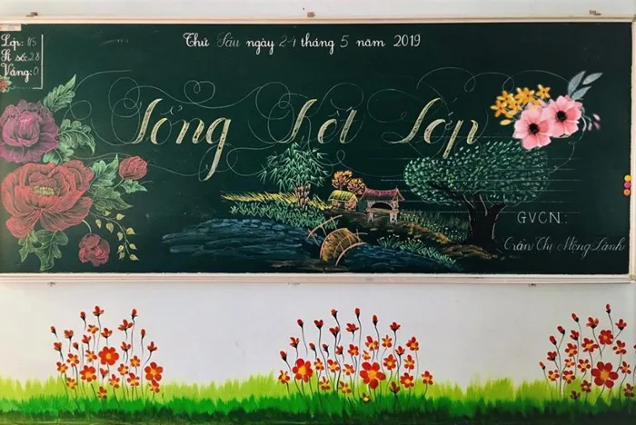 Giáo viên dành giờ nghỉ trưa thiết kế bảng tổng kết viết tay cực đẹp Giáo viên dành giờ nghỉ trưa thiết kế bảng tổng kết viết tay cực đẹp