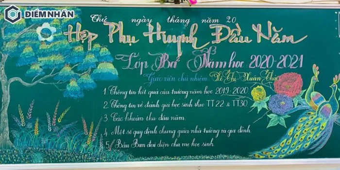 1001+ Mẫu trang trí bảng lớp bằng phấn đẹp, sáng tạo 2026