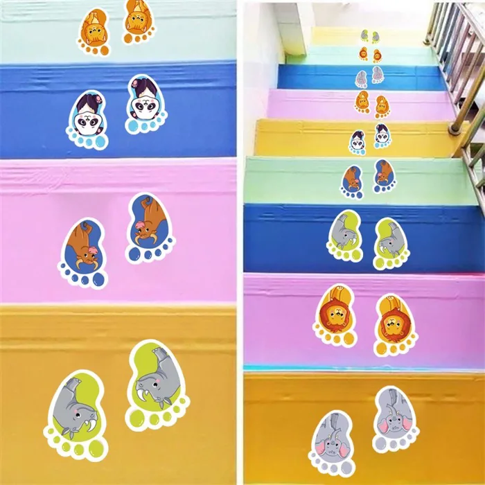Decal Hình Bàn Chân Dán Sàn – Sticker Cầu Thang Trường Mầm Non Chống Nước | Shopee Việt Nam