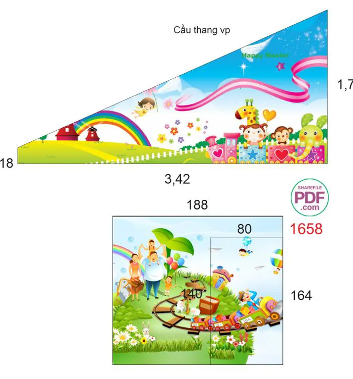 Tranh mầm non trang trí cầu thang và cửa phòng file PDF & CDR | VIPcorel.com - Thư viện mẫu thiết kế đồ họa CorelDRAW (CDR).