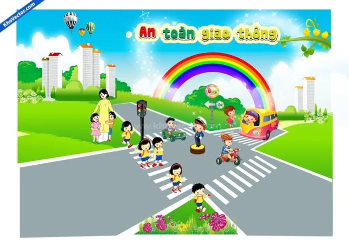 An toàn giao thông trang trí giao dục mầm non. File PSD (v61648951) - Vector6 All New - Super AI Design
