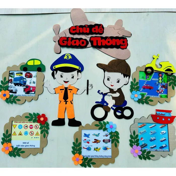 Chủ đề giao thông chất stram dùng cho bé mầm non học tập về phương tiện giao thông | Shopee Việt Nam