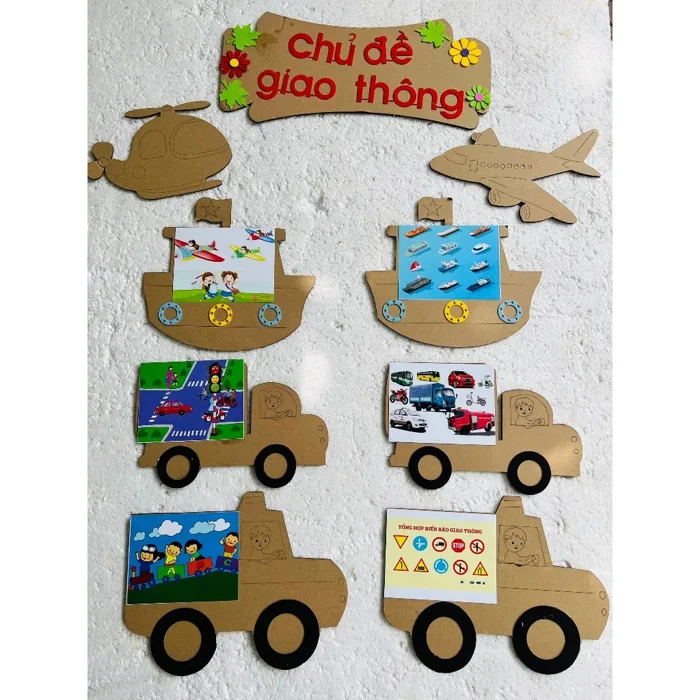 Chủ đề giao thông chất stram dùng cho bé mầm non học tập về phương tiện giao thông | Shopee Việt Nam