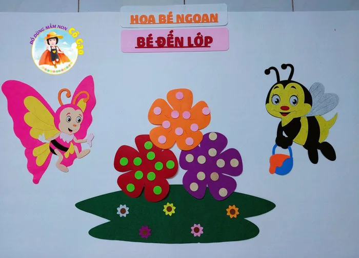 GÓC BÉ ĐẾN LỚP-HOA BÉ NGOAN VẢI NỈ TRANG TRÍ MẦM NON | Lazada Việt Nam