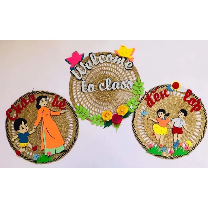 Góc Chào bé đến lớp ( mẹt Tranh trang trí trường lớp mầm non và tiểu học ) | Shopee Việt Nam