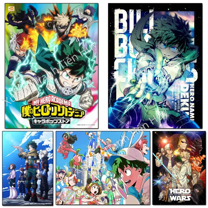 (X105) Tranh anime My Hero Academia dán trang trí góc học tập, làm việc -  Poster Học Viện Anh Hùng
