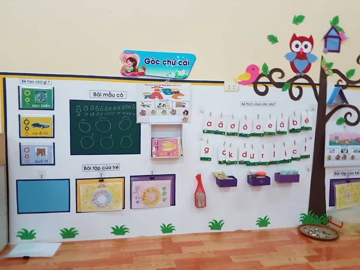 Trang trí góc học tập của bé mầm non - Đồ chơi mầm non Vân Anh