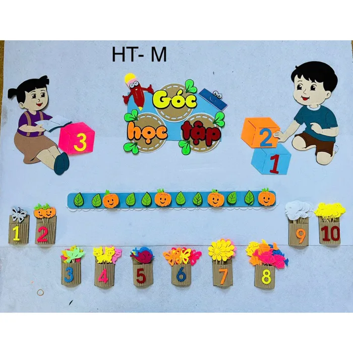 Góc học tập HT-M mẫu mới Toán xen kẽ, Góc trang trí lớp trường mầm non