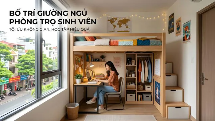 Cách Bố Trí Giường Ngủ Phòng Trọ Sinh Viên – Tối Ưu Diện Tích