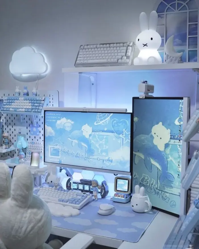 Bật mí các mẫu trang trí bàn học màu xanh ấn tượng nhất