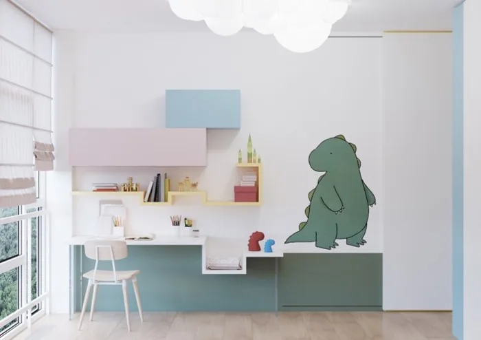 Ý tưởng trang trí góc học tập màu sắc dành cho bé
