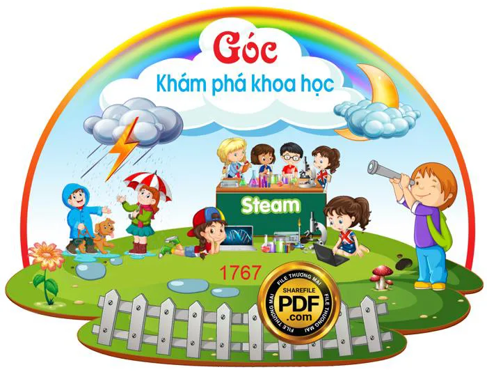 Góc khám phá khoa học trang trí trường mầm non | VIPcorel.com - Thư viện mẫu thiết kế đồ họa CorelDRAW (CDR).