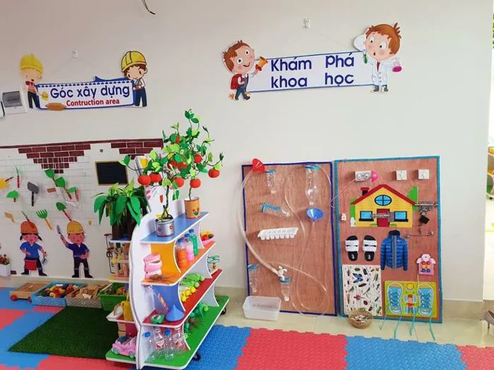 Trang trí góc khám phá khoa học mầm non | Góc chơi, Phòng học, Thư viện
