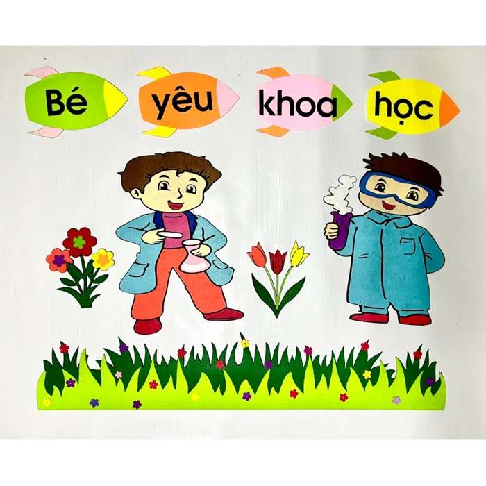 Góc khám phá khoa học nỉ - Góc khoa học nỉ - Trang trí mầm non