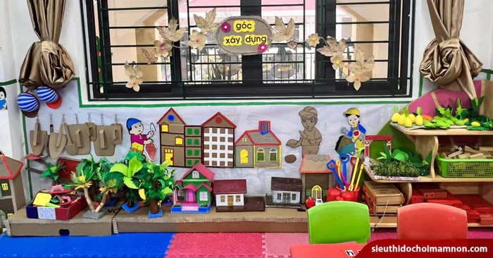 Cách trang trí góc xây dựng mầm non theo hướng mở để tạo không gian thú vị