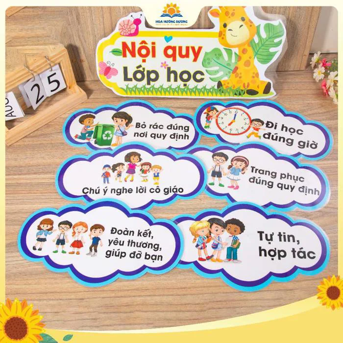 Bộ Nội Quy Lớp Học , Trang Trí Góc Học Tập, Dạy Học Mầm Non Tiểu Học ,In  Màu Cán Bóng Sắc Nét | Shopee Việt Nam