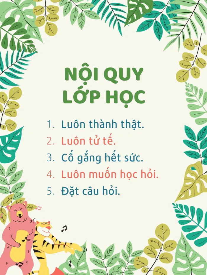 Mẫu bảng nội quy lớp học đẹp cho mầm non, tiểu học | Canva