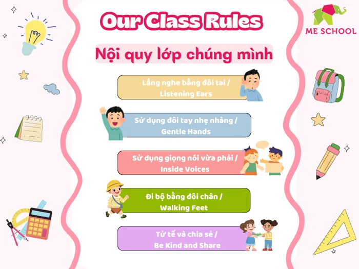 Gợi ý 20 bảng nội quy lớp học mầm non chuẩn mẫu – ME School