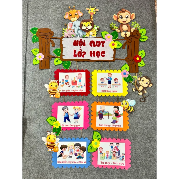 Trang trí nội quy lớp học mầm non - Giá Tốt, Sale Tháng 09, Freeship 0Đ |  Shopee Việt Nam
