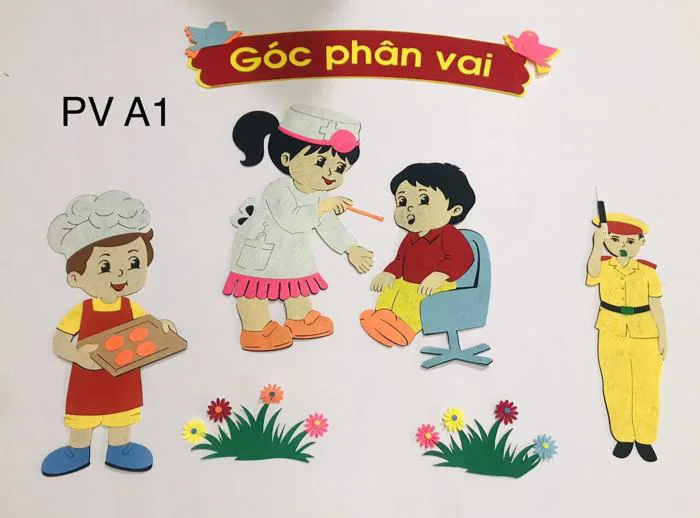 Góc Phân Vai Nỉ 2 Lớp Dày Dặn( Tranh Trang Trí Trường Lớp Mầm Non) | Lazada  Việt Nam