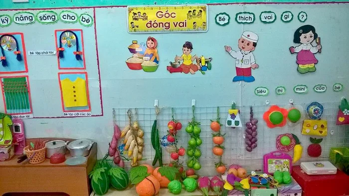 Trang trí GÓC PHÂN VAI – GIÁO VIÊN MẦM NON