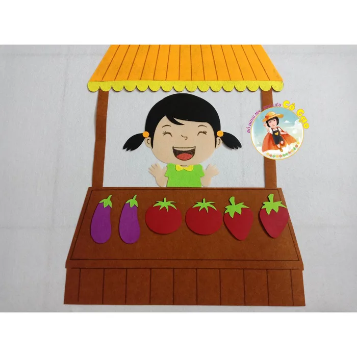 Nhân vật nỉ góc phân vai chọn hình trang trí lớp học mầm non (~ 50cm)